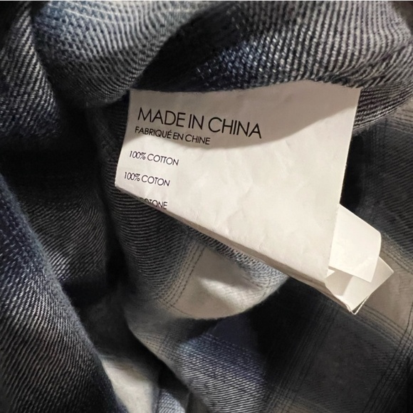 CLUB MONACO EUC Evira M Plaid Flannel Ruffle Shoulder Top Shirt Button Front - Picture 6 of 6